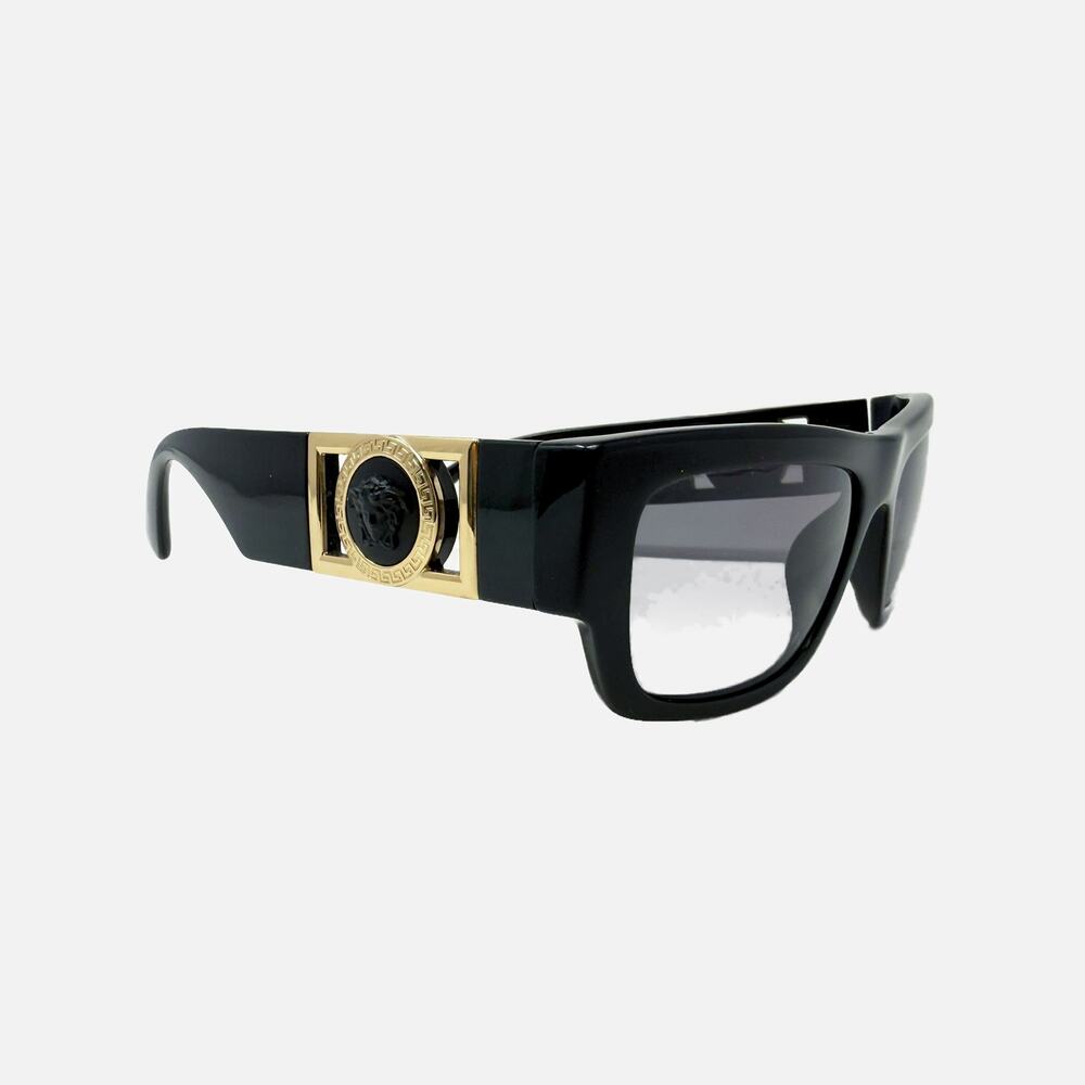 Authentic Versace Black and Gold Sunglasses EUC Rectangular Shaped Frames